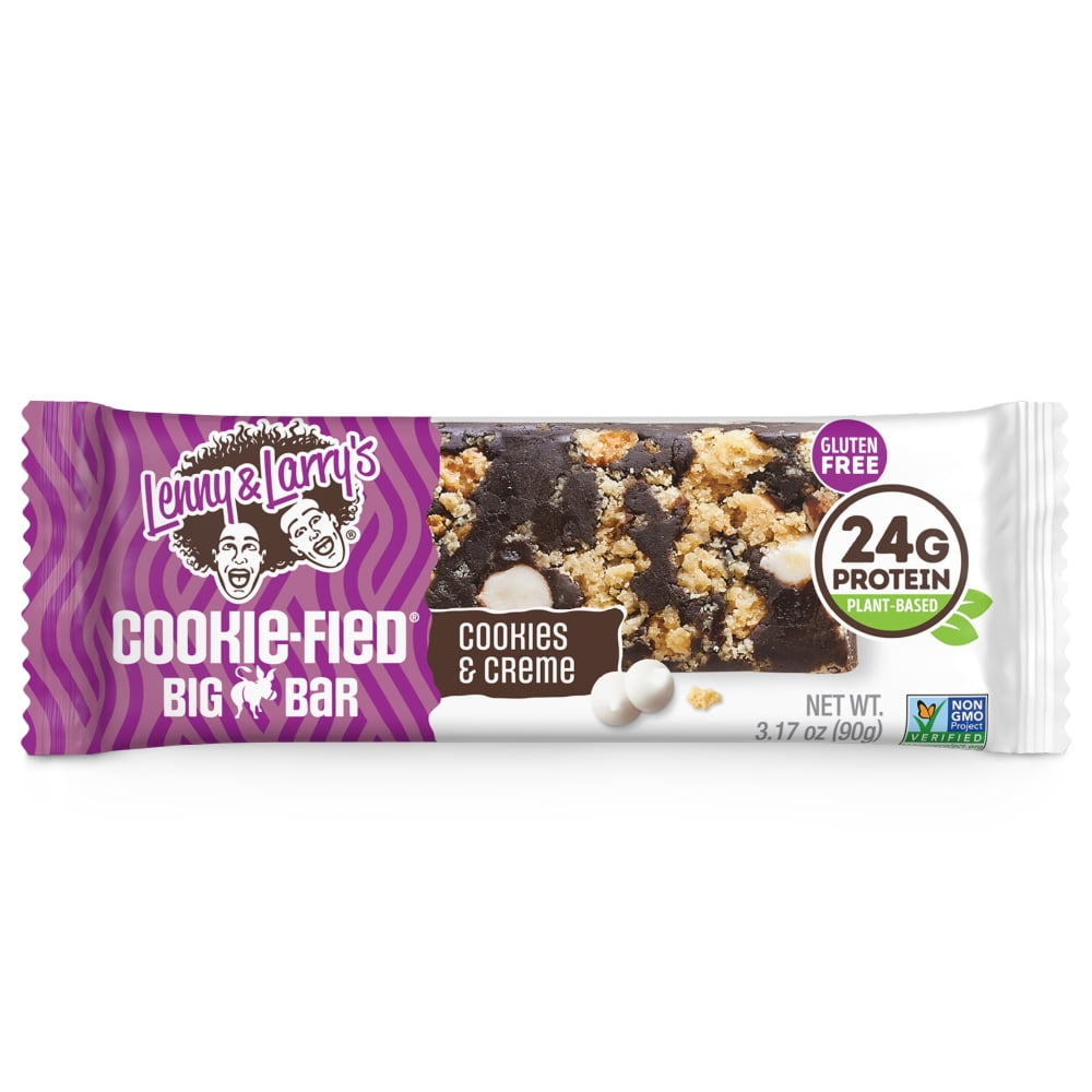 Cookie-fied Big Bar Cookies & Creme, Plant-Based Protein Bar, Gluten-Free, Vegan and Non-GMO, 12 Count