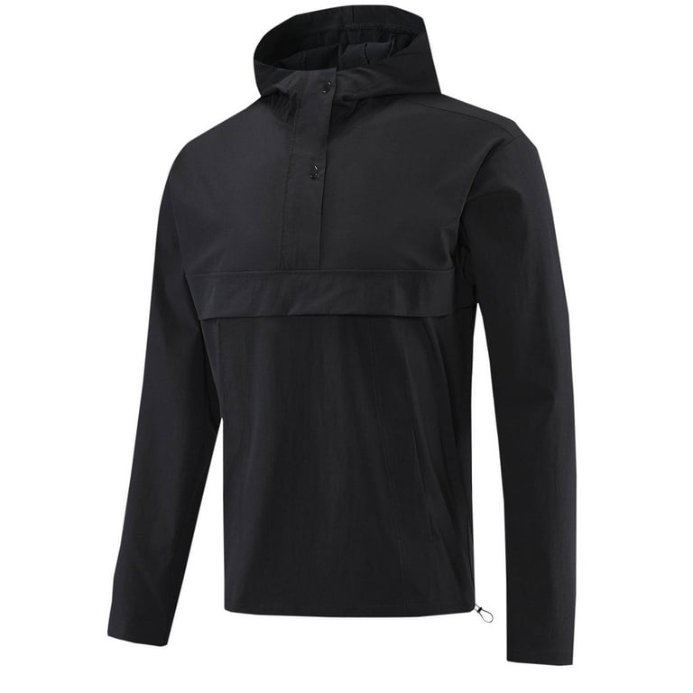 【KOOLOSET】Waterproof Hood Windbreaker Men's 1/4 Zip Jacket Coat Waterproof Drawstring Hooded