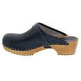 thumbnail image 3 of BJORK Maja Open Back Wood Leather Clogs (Navy - EU41), 3 of 9