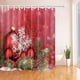 thumbnail image 1 of ABPHQTO Bolas navideñas rojas de Navidad, copos de nieve, accesorios en agujas de pino verde, cortina de baño, cortina de ducha de baño, 160x180 cm, 1 of 1