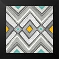 thumbnail image 2 of Coulter, Cynthia 15x15 Black Modern Framed Museum Art Print Titled - Chevron Tile Black-White II, 2 of 5