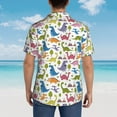 thumbnail image 6 of Xecao Cute Dinosaur print Hawaiian shirt - a stylish short-sleeve button-down for men, perfect for casual beach and tropical outings., 6 of 9