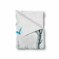 thumbnail image 2 of Landscape Soft Flannel Fleece Blanket, Boat on Calm River Trees Birds Twigs Sketch Drawing Clipart Water Minimalist, Cozy Plush for Indoor and Outdoor Use, 50" x 60", White Grey Blue, by Ambesonne, 2 of 6