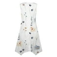 thumbnail image 5 of YDKZYMD Summer Casual Dresses for Women Floral Flowers Wedding Maxi Beach Boho Tank Dresses Hem Sundress Petite Sleeveless Midi Dress with Pockets White S, 5 of 5