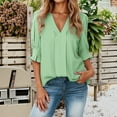 thumbnail image 2 of Women Blouses Womens Tops Long Warm Tops Sequin Shirt Womens Thick Tee Ladies Medium Long Sleeve Shirts for Fall Petite Maternity Tunic Scrub Base Layer Fitted Tee Shirt Work Women's V Neck Green S, 2 of 4