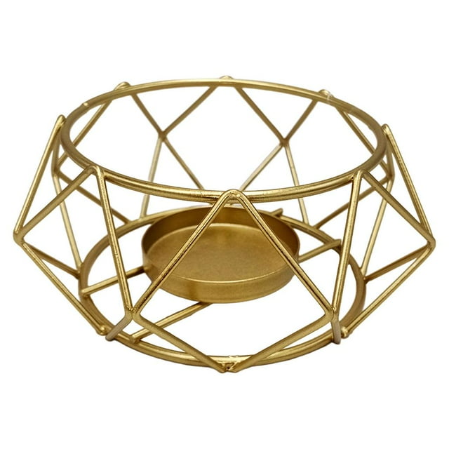 Portavelas de metal para té, portavelas decorativo de hierro hueco, A