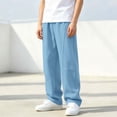 thumbnail image 6 of Jessboyy Sweatpants for Boys Loose Fit Straight Leg Open Bottom Sweatpant with Pockets Elastic Waist Casual Fall Winter Boy Pants Blue,7-8 Years, 6 of 9