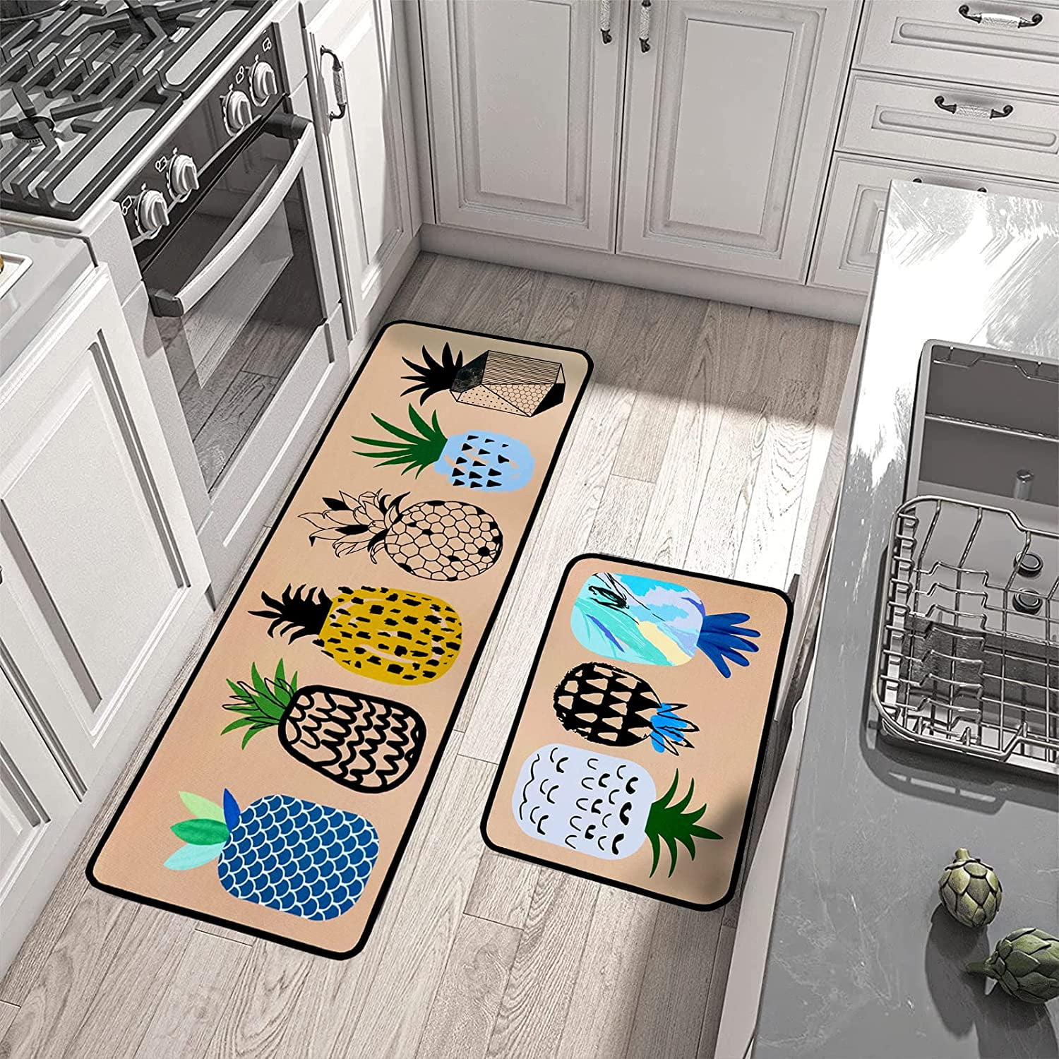 Colorful Star Cactus Kitchen Mats Cushioned Anti Fatigue 2 Pieces Set –  Discounted-Rugs