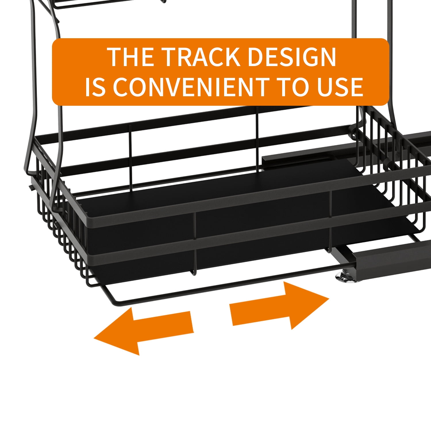 LENLN 2-Tier Under Sink Organizer, Sliding Pull-Out Storage Rack for Kitchen Plumbing, Kitchen Under Sink Storage for Narrow Space Easy Access Sliding Storage Drawer