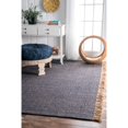 thumbnail image 2 of nuLOOM Solid Tassel Amalia Blue 3' x 5' Area Rug, 2 of 2