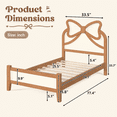 thumbnail image 7 of Miniyam Twin Size Kids Platform Bed with Bow-Shaped Headboard, Wood Bed Frame, Natural, 7 of 7