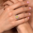 thumbnail image 4 of Gem Stone King 925 Sterling Silver Oval Yellow Citrine and White Moissanite Engagement Ring for Women (1.94 Cttw, Gemstone Birthstone, Available in Size 5, 6, 7, 8, 9), 4 of 5