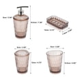 thumbnail image 2 of Unique Bargains 4Pcs Transparent Bathroom Accessories Set Coffee Color, 2 of 4