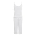 thumbnail image 2 of EHQJNJ Rave Outfits for Women Set Sweatsuit Set for Women Petite Women's Summer Solid Color Thin Pajamas Sleeveless Suspenders Trousers Set Loose Fashion Cotton and Linen Home Clothes Women, 2 of 5