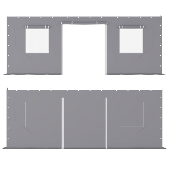 EastVita Heavy Duty Carport Sidewalls - 220g Pe Fabric Fits 10' X 20' 13' X 20' Frames - Gray (Cover Only Frame Not Included)