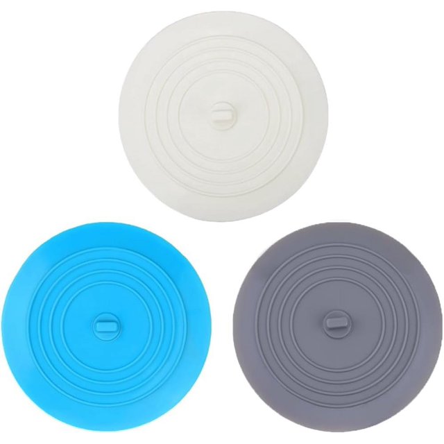 Tapón de drenaje para bañera, paquete de 3, tapón de silicona para bañera, tapón de bañera Essentials, succión plana para cocina, baño y lavandería