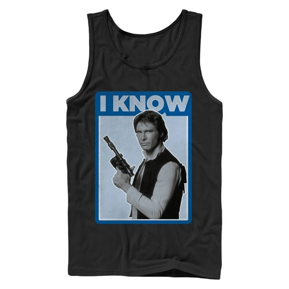 Men's Star Wars Han Solo Quote I Know  Tank Top Black 2X Large