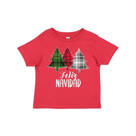 

Inktastic Feliz Navidad Plaid Trees Gift Toddler Boy or Toddler Girl T-Shirt