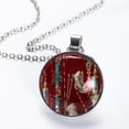 thumbnail image 2 of Christmas Elegant Glass Circular Pendant Necklace - Women's Jewelry, 2 of 5