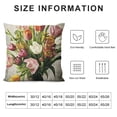 thumbnail image 5 of BANET  Square Throw Pillow Covers Beautiful Tulips Flowers Vintage Floral Design Pillow Cases Decorative for Home Bedroom Sofa Pillowcases Standard  12x12in, 5 of 5