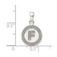 thumbnail image 5 of 925 Sterling Silver Glitter Enamel Letter F Circle Shaped Pendant, 5 of 5