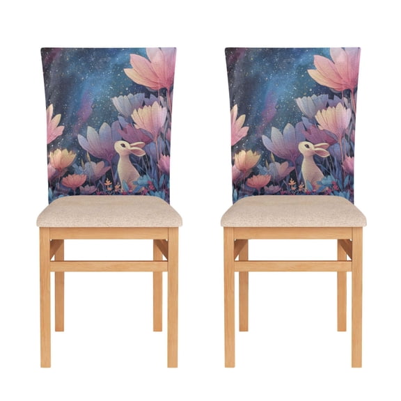 Decorative Chair Back Cover One Size x2 Chair Cover Dining Chair Slipcovers Chair Back Decoration Festival Chair Decoration Night Rabbit