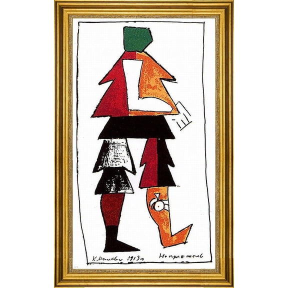 Kazimir Malevich Enemy - 14" x 28" Framed Premium Canvas Print