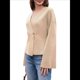 thumbnail image 2 of Cárdigan de Cuello en V para Mujer, Larga Acampanada, Botones, Frente Abierto, Suéter de Punto Holgado, Blazer de Otoño Albaricoque M, 2 of 10