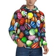 thumbnail image 2 of Pofeuu Easter Eggs2 Print Mens Casual Hooded Collar Drawstring Hoodies Pullover Sweatshirts Casual Long Sleeve Shirts-X-Large, 2 of 7