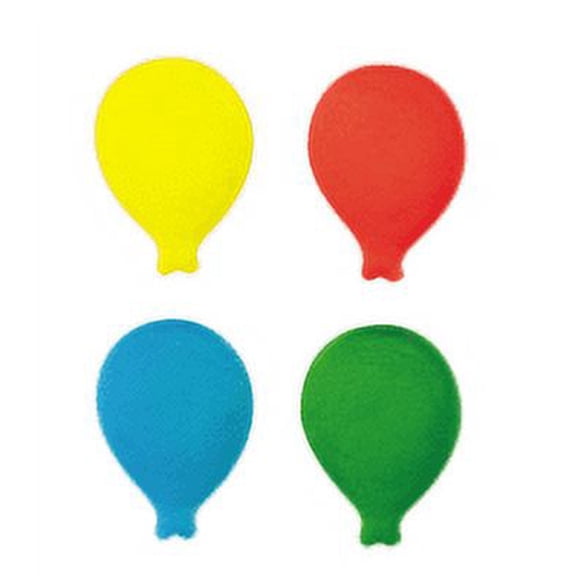 24pk Bold Balloon 1 1/4" Edible Sugar Decoration Toppers for Cakes Cupcakes Cake Pops w. Edible Sparkle Flakes & Decorating Stickers