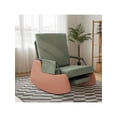 thumbnail image 3 of Ourlova Upholstered Nursery Rocking Chair with High Backrest and Side Pocket Gliding Iron Frame Rocking Chair with Footrest Easy Assembly for Living Room Bedroom Nursery Green, 3 of 10