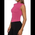 thumbnail image 3 of Camisetas Básicas Sin Mangas para Salir de Mujer, Cuello Alto, Ropa de , Camisetas Lindas Sin Mangas, Conjuntos de Verano Y2K. Rosa Roja L, 3 of 8