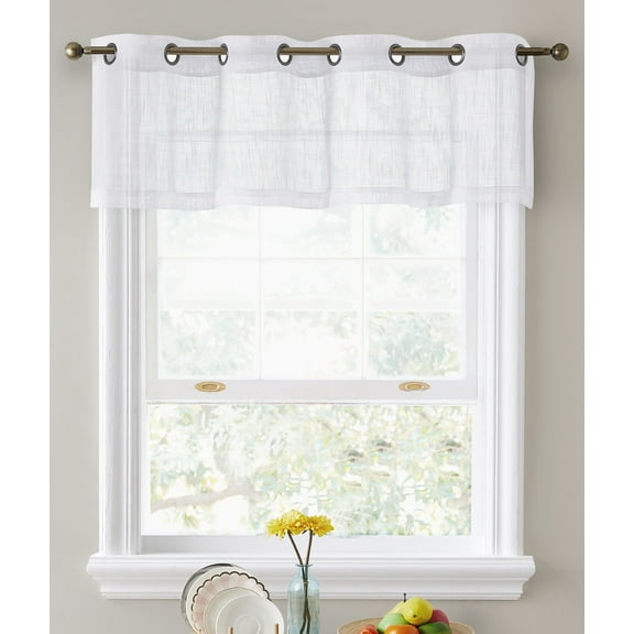 THD Serena Faux Linen Semi-Sheer Grommet Valance - 54 W x 18 L