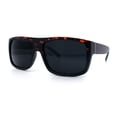 thumbnail image 4 of Classic Manly Rectangular Sporty Wrap Biker Style Plastic Sunglasses Tortoise - Black, 4 of 8