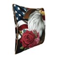 thumbnail image 2 of Fotbe Eagle With Hat And Roses Pattern Velvet Decorative Throw Pillow Covers with Elegant Piping, Soft Plush Cushion Cover for Sofa, Bed, Car, Office-20"x20", 2 of 8