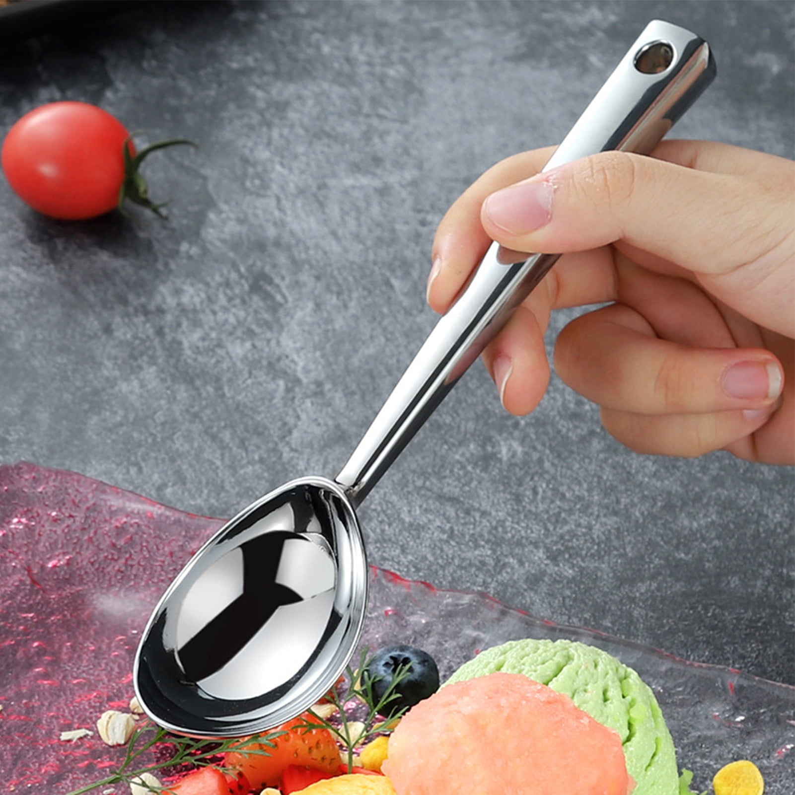 Stainless Steel Ice Cream Scoop Ergonomic Ice Cream Scooper for Hard