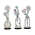 thumbnail image 4 of 3 piezas de flores de metal para decoración de pared, adornos colgantes decorativos de hierro, decoración floral para el hogar, la oficina o el Estilo A, 4 of 8