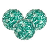 Uxcell 3-Pack Decorative Ball for Bowls, 2.4 Inch Mosaic Glass Balls Decorative Glass Orbs for Home Decor/Dining Tables [Sky Blue]