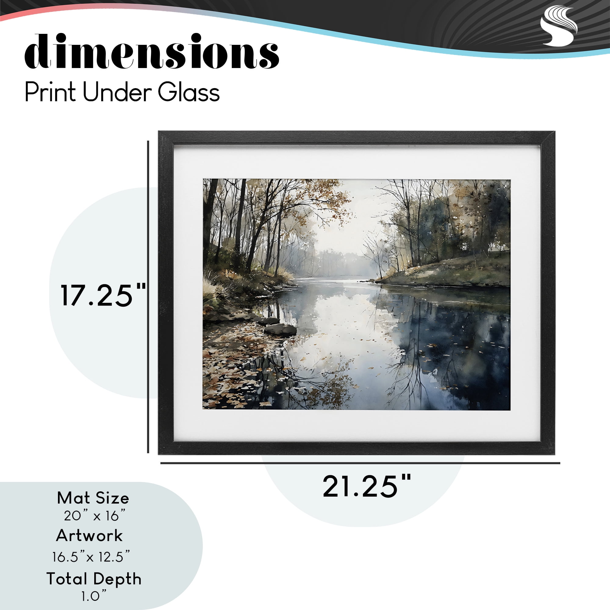 Stupell Industries Fall Lake Reflection Black Framed Print Under Glass, design by Franklyn Gregory