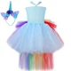 thumbnail image 2 of Vestido de tutú de unicornio y poni para niñas, vestido de tren arcoíris para fiesta de cumpleaños de niños, disfraces de princesa elegantes para niñas, disfraces de Halloween para niños, 2 of 5