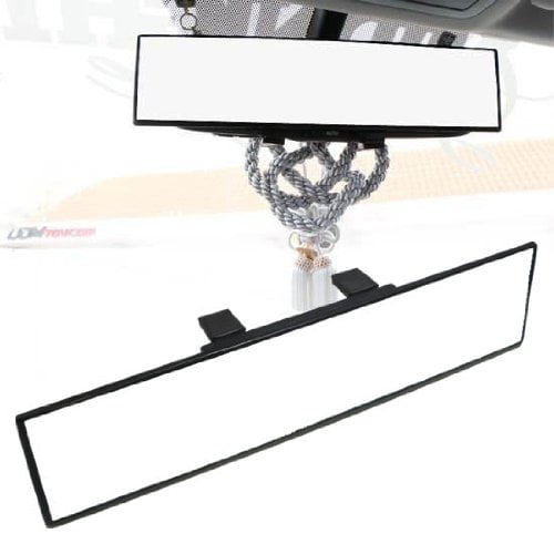 iJDMTOY Universal Fit Wide Flat Clip On Rear View Mirror For Acura Audi BMW Cadillac Chevy Dodge Ford Honda Hyundai Infiniti Jeep KIA Lexus Mercedes Mitsubishi Nissan Scion Subaru Toyota Volkswagen