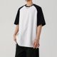 thumbnail image 1 of Blusas y camisas de manga corta y cuello redondo para hombre, blusas casuales de bloque de color con mangas raglán y cuello redondo conciso para hombre., 1 of 4