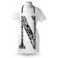 thumbnail image 3 of Letter N Apron Black and White Floral Arrangement Pattern Flowers Petals Stalks and Leaves Print, Unisex Kitchen Bib Apron with Adjustable Neck for Cooking Baking Gardening, Black White, by Ambesonne, 3 of 3