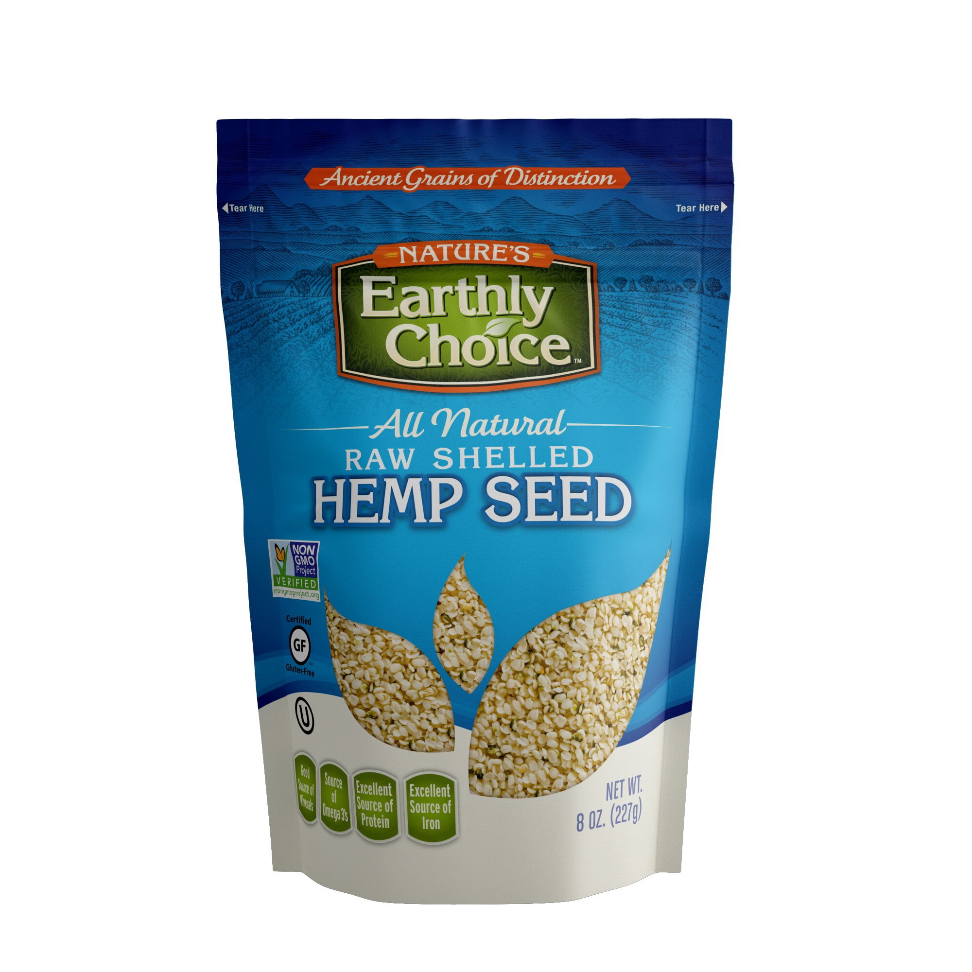 Natures Earthly - Organic Shelled Hemp Seed - 8 OZ, Case of 6