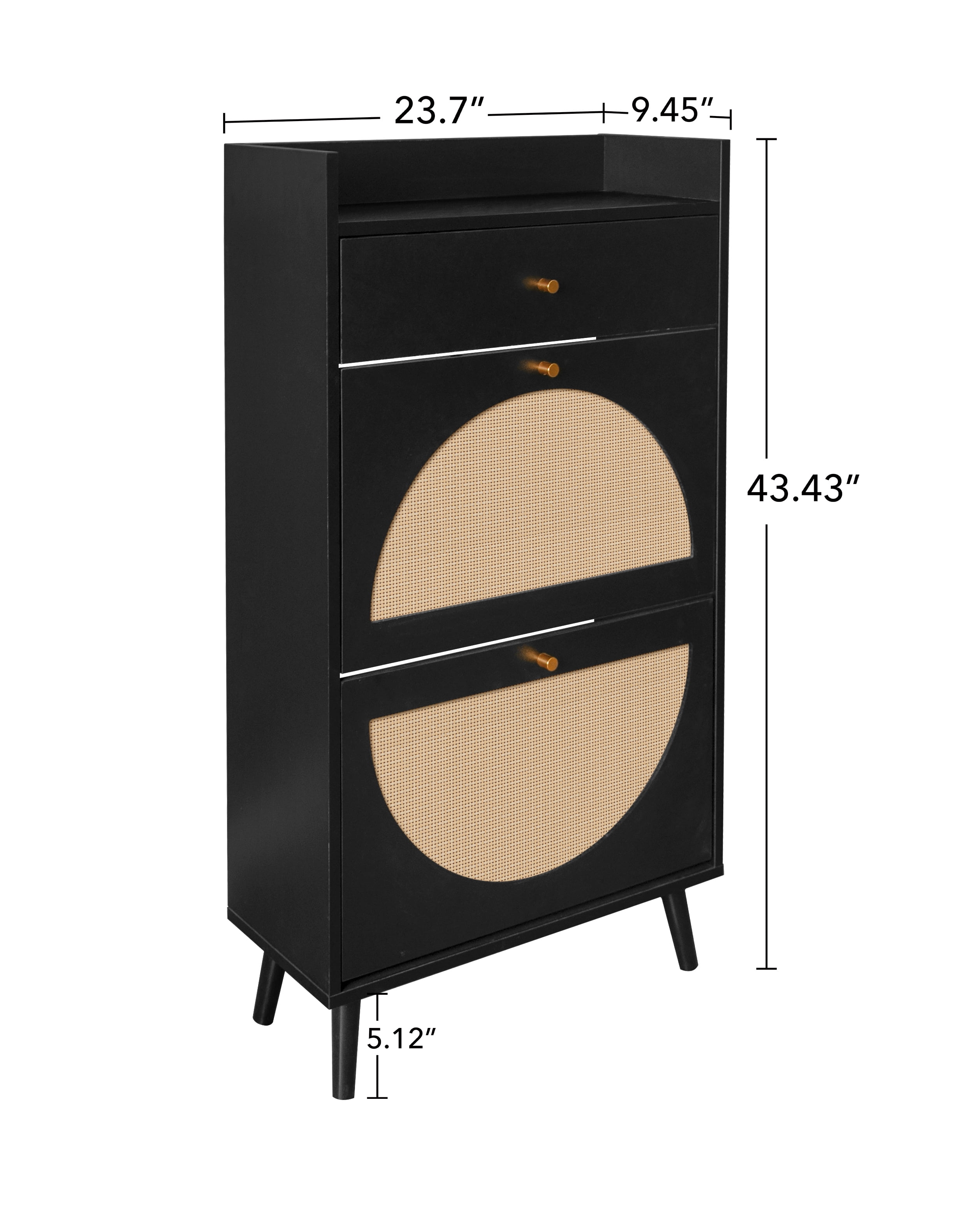 2 Door 1 Drawer Cabinet, Shoe Rack, Double Layer