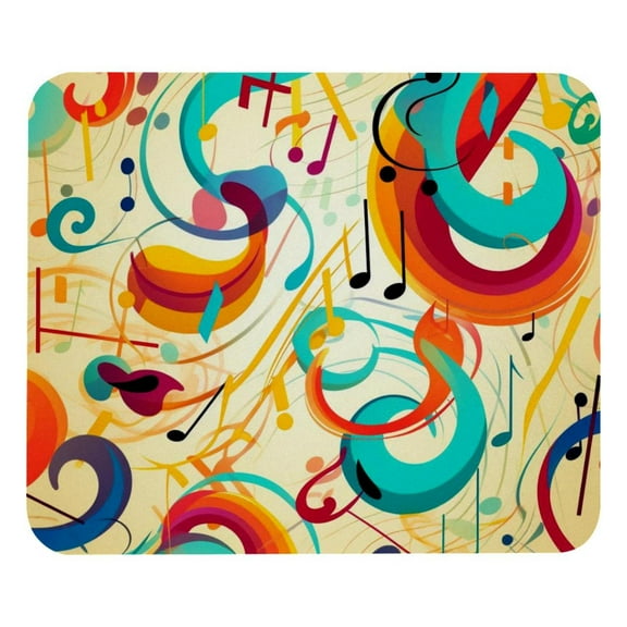 Music Note Mouse Pad , Soft Cute Computer Mouse Mat with Rubber Base, Easy to Slide, Personalized Design, Portable
