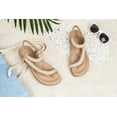 thumbnail image 3 of Haute Edition Women's Bohemian Beaded Elastic Slip on Comfort Sandals, 3 of 3