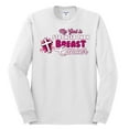 thumbnail image 2 of Wild Bobby My God is Stronger Than Breast Cancer Paint Splatter Cross Breast Cancer Awareness Men Long Sleeve Shirt, White, X-Large, 2 of 6