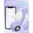 thumbnail image 2 of Auriculares Bluetooth para niños con micrófono HD/luces LED (púrpura), Auriculares para niños con Volumen Limitado de 85 dB, Auriculares para niños con Sonido estéreo para Smartphone, iPad, Tableta,, 2 of 5
