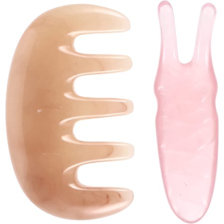 2pcs Gua Sha Scraping Massage Comb Resin Massage Comb Multi-Functional Handheld Head Massage Tool